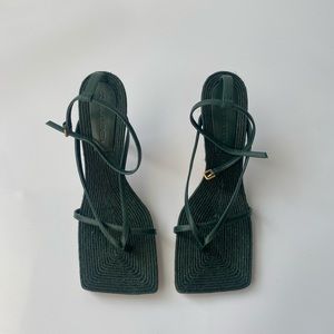 Bottega Veneta Raffia Sandal Heels